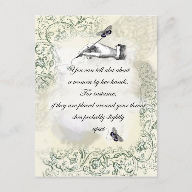 Zitat "A women hand" Postkarte (Vorderseite)