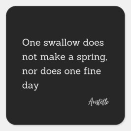 Zitat Aristoteles Schlucken Quadratischer Aufkleber