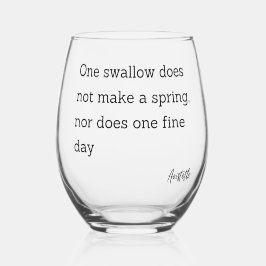 Zitat Aristoteles Schlucken Weinglas Ohne Stiel