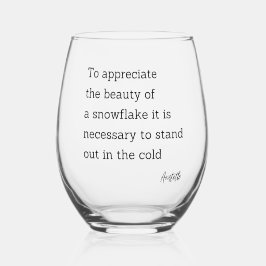 Zitat Aristoteles-Schneeflocke Weinglas Ohne Stiel