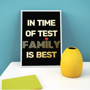 Zitat aus der Familie und Gold aus dem roten Herz Foliendrucke