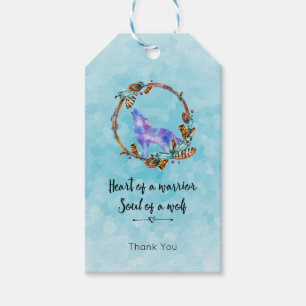 Zitat aus Howling Wolf in einem Boho-Kranz Geschenkanhänger