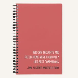 Zitat aus Mansfield Park von Jane Austen Journal Notizbuch