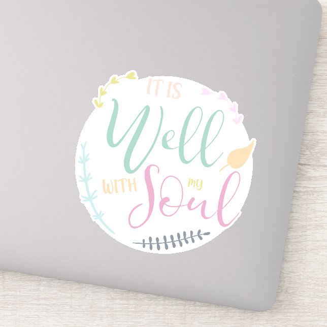 Zitat aus Pastelbibel Es ist gut mit meinem Soul Aufkleber (Detail)