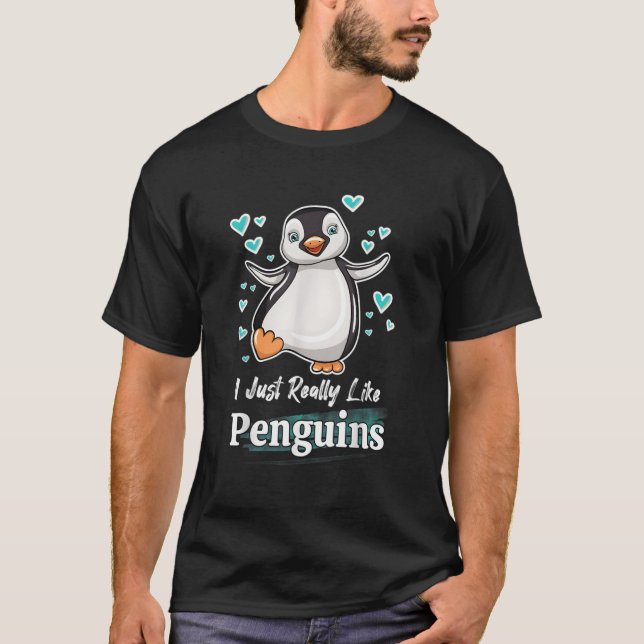 Zitat aus Pinguinen, ich mag Pinguine T-Shirt (Vorderseite)