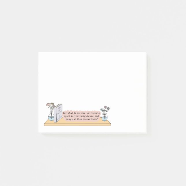 Zitat aus Stolz und Vorurteilen Post-it Klebezettel (Vorderseite)