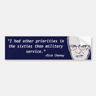 Zitat-Autoaufkleber Dick Cheney Chickenhawk Autoaufkleber