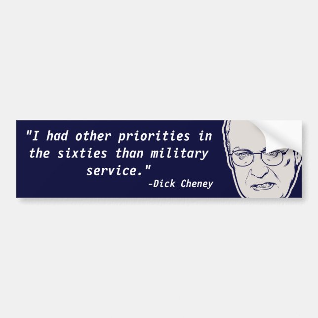 Zitat-Autoaufkleber Dick Cheney Chickenhawk Autoaufkleber (Vorne)