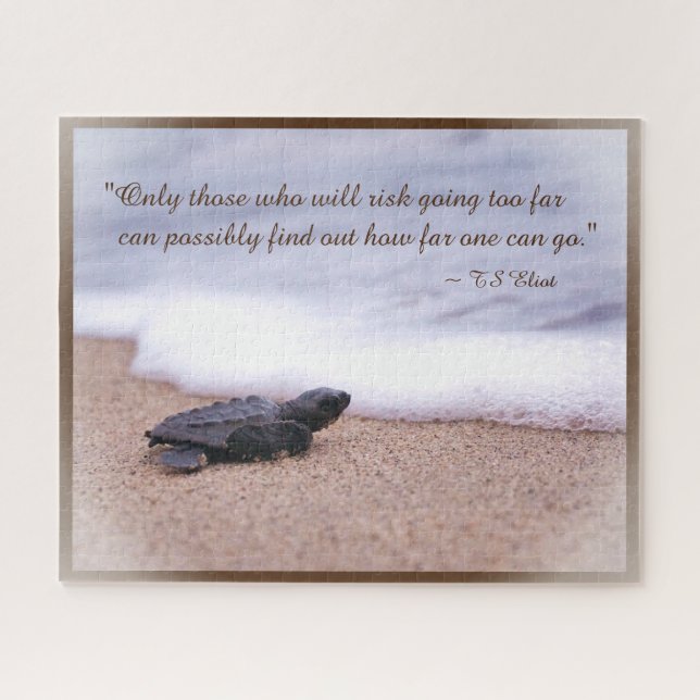 Zitat Baby Sea Turtle Sand Ocean Puzzle (Horizontal)