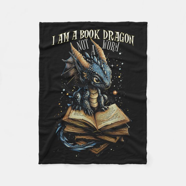 Zitat buchen Ich bin ein Buchdrache kein Worm Read Fleecedecke (Vorderseite)