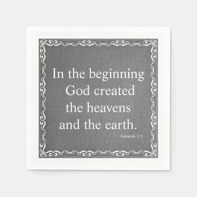 Zitat der Alten Testament-Bibel - Genesis 1:1 Serviette (Vorderseite)