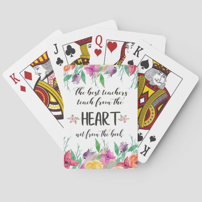 Zitat der besten Lehrerin Dankeschön an die Gesche Spielkarten (Rückseite)