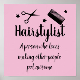 Zitat der Friseursalon Funny Friseur Stars Pink Poster