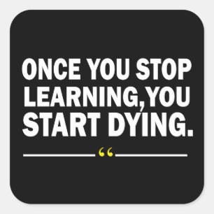 Zitat der motivierend Lehrerin Quadratischer Aufkleber