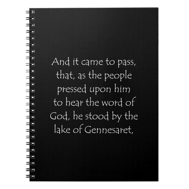 Zitat der Schrift Luke 5 1 Notizblock (Vorderseite)