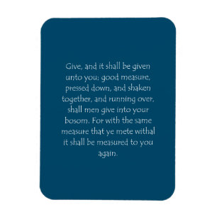 Zitat der Schrift Luke 6 38 Magnet