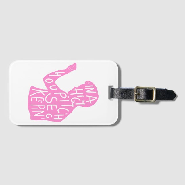 Zitat der Silhouette in Pastellrosa Gepäckanhänger (Vorderseite (Horizontal))