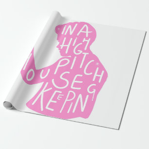 Zitat der Silhouette in Pastellrosa Geschenkpapier