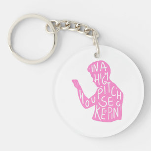 Zitat der Silhouette in Pastellrosa Schlüsselanhänger