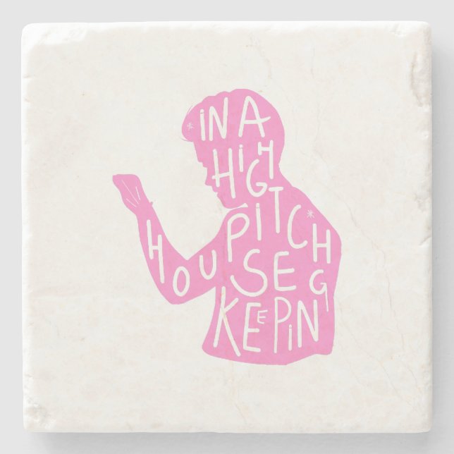 Zitat der Silhouette in Pastellrosa Steinuntersetzer (Vorderseite)
