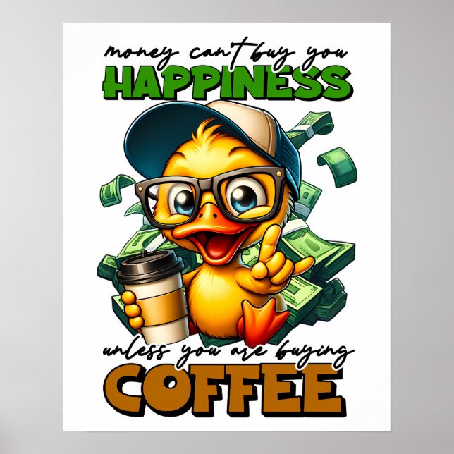 Zitat der Sonnendusche mit Brillen-Coffee-Caption Poster (Vorne)