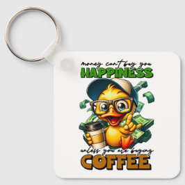 Zitat der Sonnendusche mit Brillen-Coffee-Caption Schlüsselanhänger