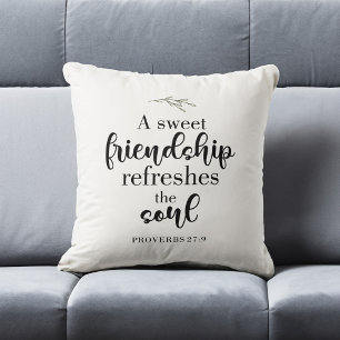 Zitat der "Sweet Friendship Bible Verse Hand Lette Kissen