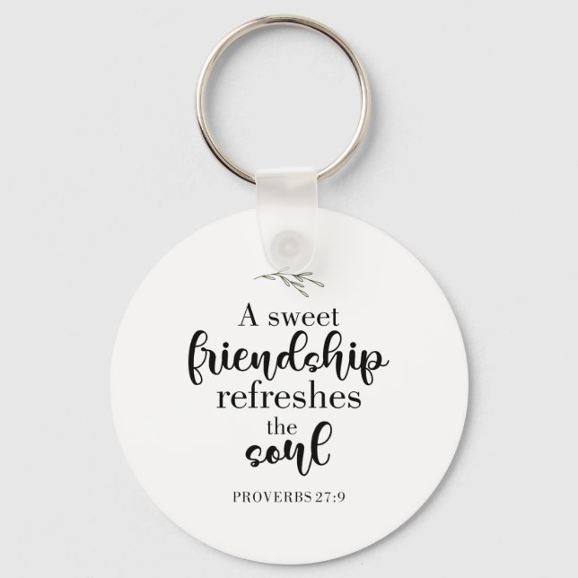 Zitat der "Sweet Friendship Bible Verse Hand Lette Schlüsselanhänger (Vorderseite)