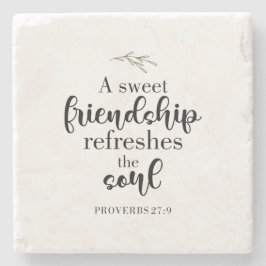 Zitat der "Sweet Friendship Bible Verse Hand Lette Steinuntersetzer