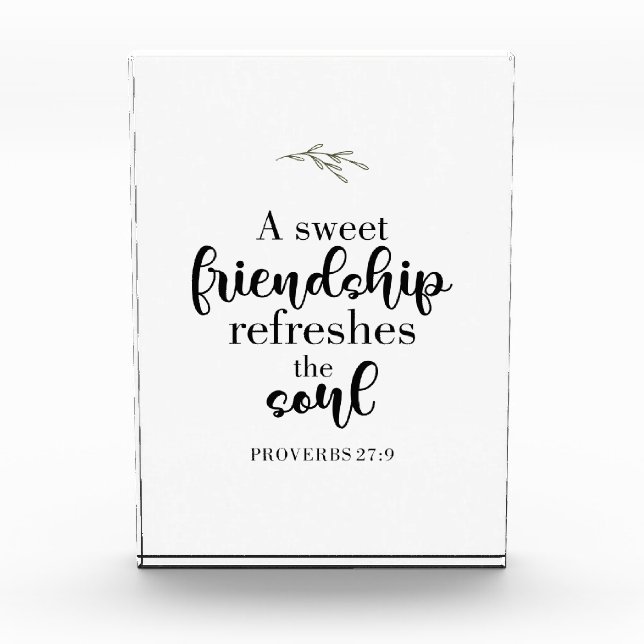 Zitat der "Sweet Friendship Bible Verse Hand Letti Fotoblock (Vorderseite)