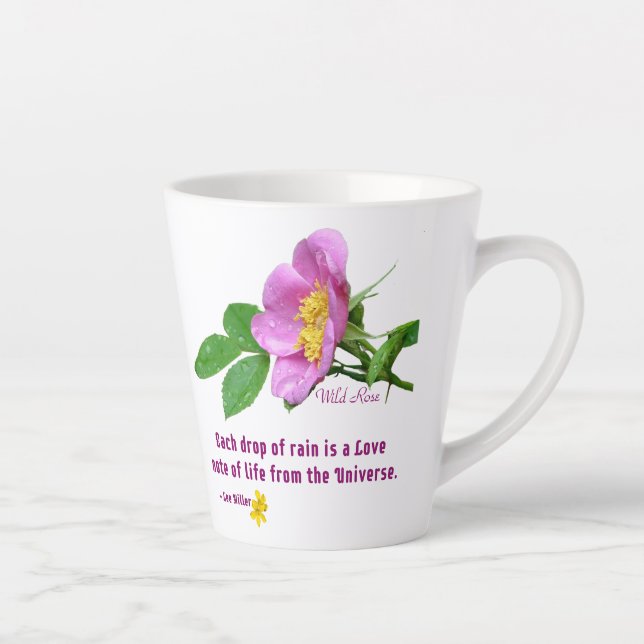 Zitat der Wildblume "Wilde Rose" Milchtasse (Rechts)