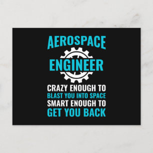 Zitat des "Funny Aerospace Engineer" Postkarte