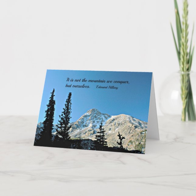 Zitat: Es ist nicht der Berg, den wir… erobern Karte (Vorderseite)
