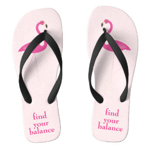 Zitat Finden Sie Ihr Gleichgewicht rosa Flamingo Flip Flops