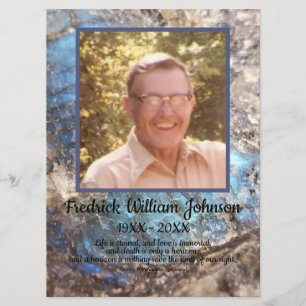 Zitat Foto Blue Green Labradorite Beerdigung Programm