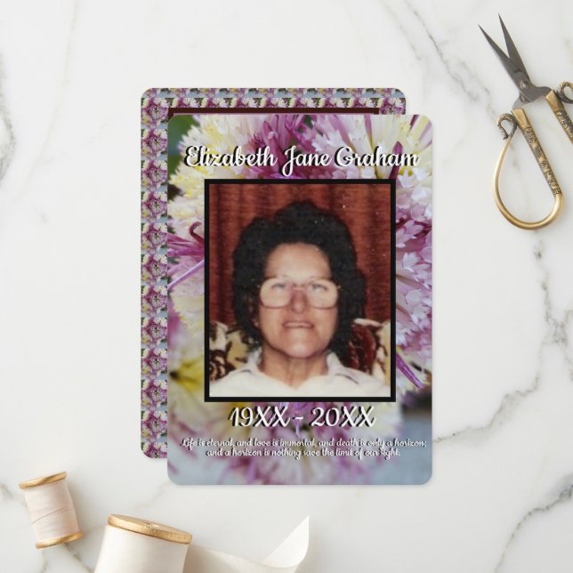 Zitat Foto Spider Mums Blumenhintergrund Beerdigun Programm (Vorderseite/Rückseite Beispiel)