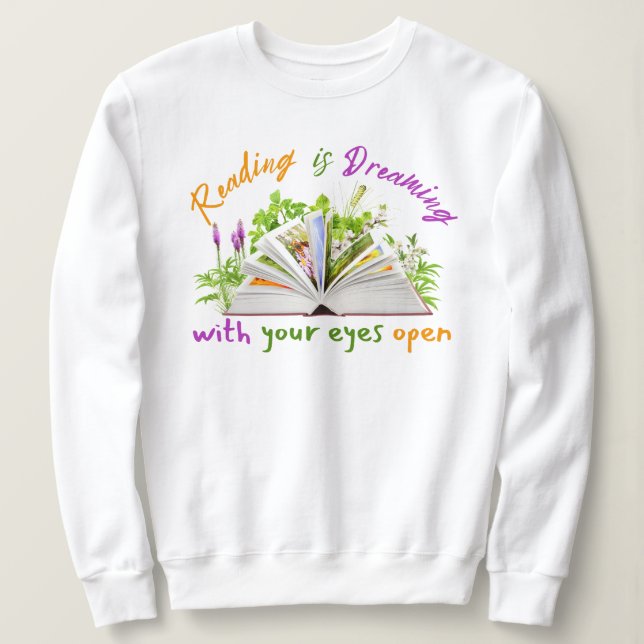 Zitat Frauen-Sweatshirt zum Lesen - Gemütliches Bu Sweatshirt (Design vorne)