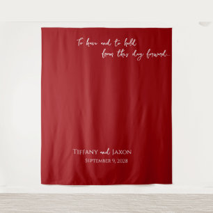 Zitat für Hochzeiten rot und weiß Wandteppich