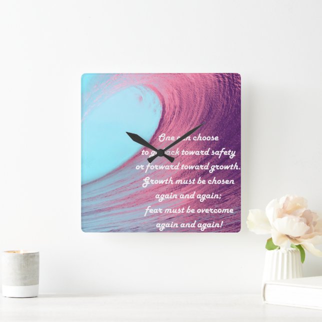 Zitat für Wachstumsziele Quadratische Wanduhr (Zuhause)