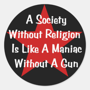 Zitat gegen Religion Runder Aufkleber