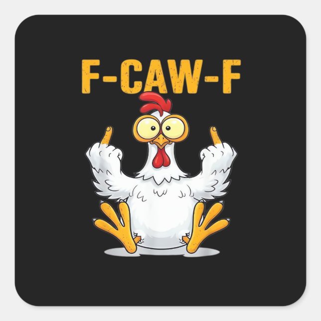 Zitat Hahn Meme Klassiker Quadratischer Aufkleber (Vorderseite)