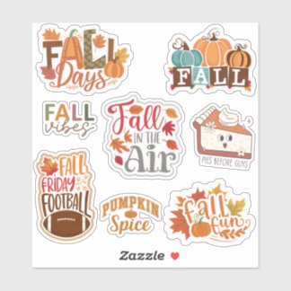 Zitat Herbstsaison, Kürbisgewürz-Set von 8 Aufkleber
