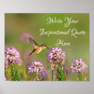 Zitat Hummingbird und Wildblumen Poster