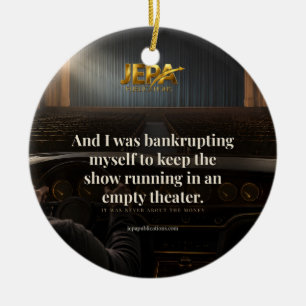 Zitat in einem leeren Theater anzeigen Keramik Ornament