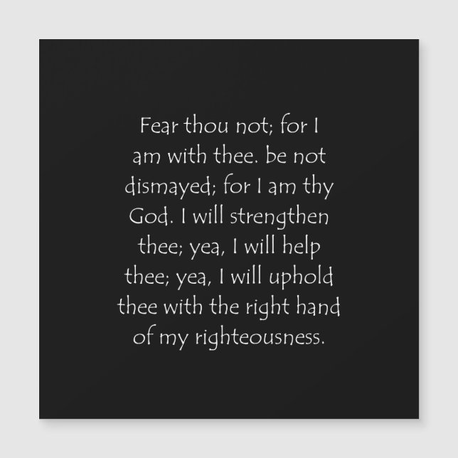 Zitat Isaiah 41 10 Magnetkarte (Vorderseite)