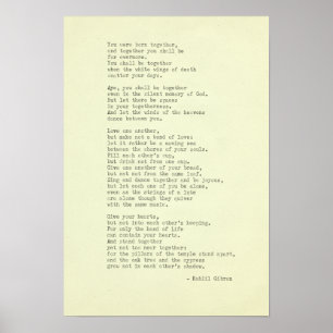 Zitat Kahlil Gibran, inspirierender Schriftsteller Poster