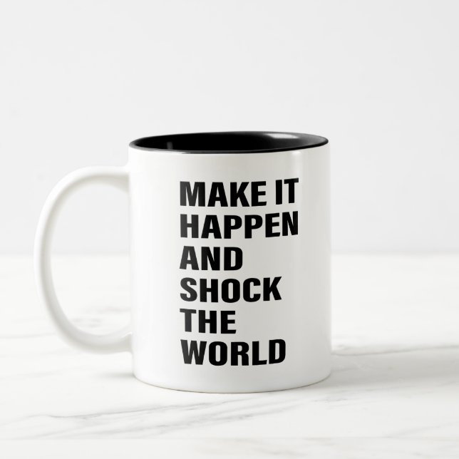 Zitat KunstErfolg Tipps Motivierend Kunst Wort Zweifarbige Tasse (Links)