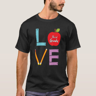 Zitat Lehrer Niedliche Liebe Dritte Klasse T-Shirt