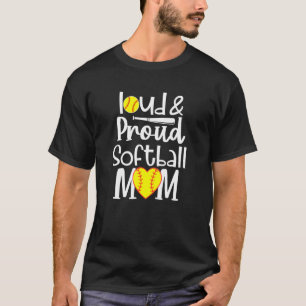 Zitat Loud Proud gebleicht Softball-Mama T-Shirt