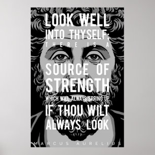 Zitat Marcus Aurelius: Untersuchen Sie gut thyself Poster